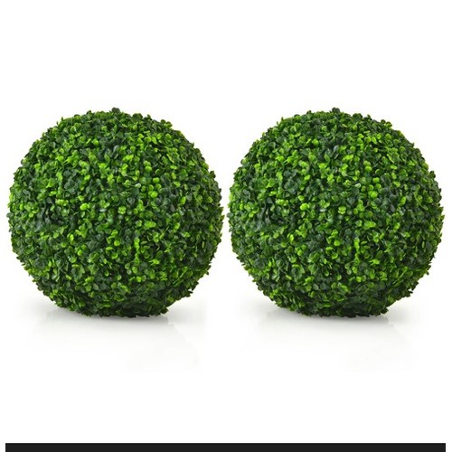 201 - 2 x 40cm faux boxwood topiary balls RRP £55