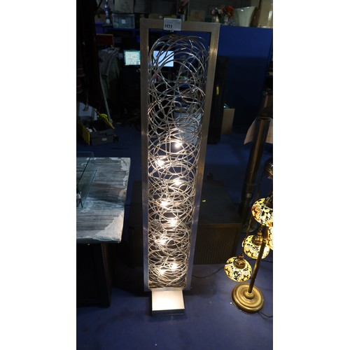 197F - 1 x novelty silver metal floor standing lamp