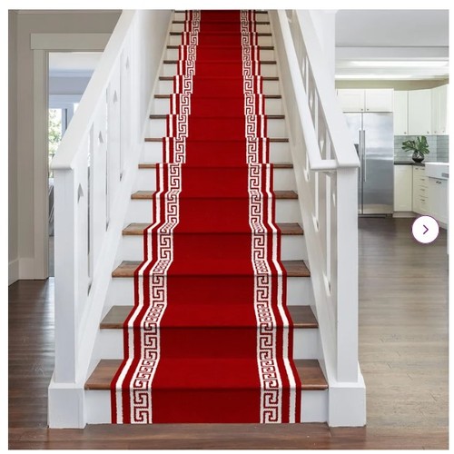 247 - 1 x Almon tufted re stair runner approx 60 x 5.1m