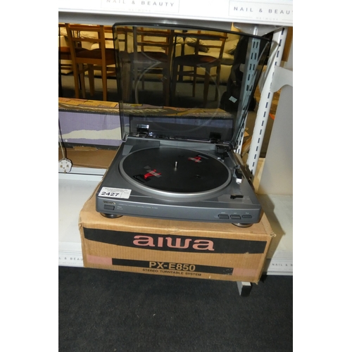 2427 - An unused, boxed Aiwa record player type PXE850