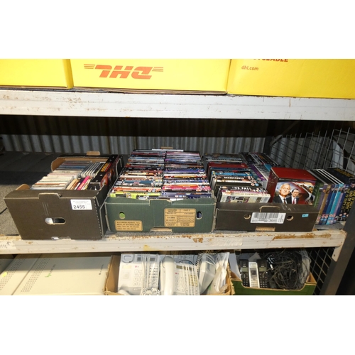 2455 - A quantity of various DVDs, contents of 3 boxes