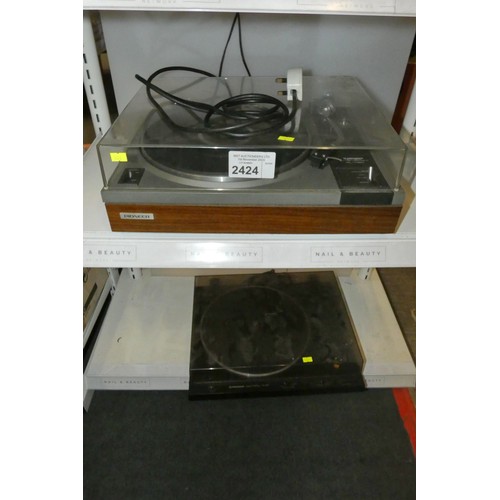 2424 - 2 x various Pioneer record players/turntables : PL1120 & PL335, contents of 2 shelves - trade