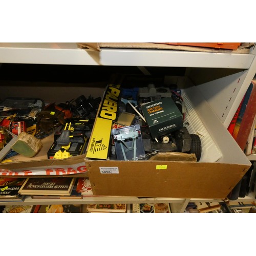 3058 - A quantity of miscellaneous vintage and other toys and models (four shelves)