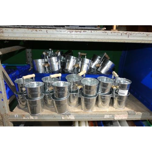 1096 - A quantity of various cutlery/condiment buckets, contents of 1/2 a shelf