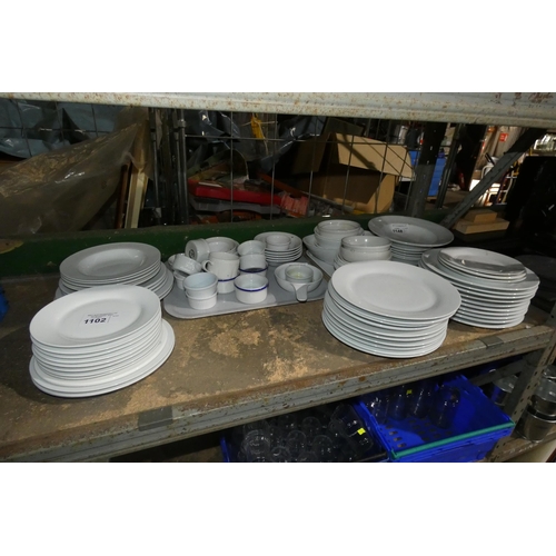 1102 - A quantity of various white crockery including plates & saucers by Chinacraft