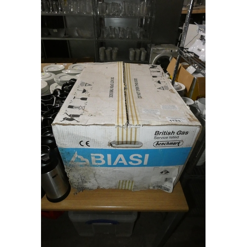 1123 - A gas system boiler by Biasi type Activ A 20OV, box shows signs of long storage, boiler itself has n... 