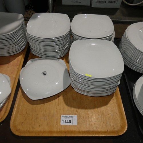 1140 - Approx 60 white square plates by Churchill