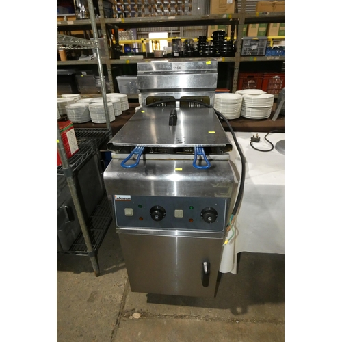 1164 - A commercial stainless steel freestanding twin basket deep fryer by Infernus 240v - trade