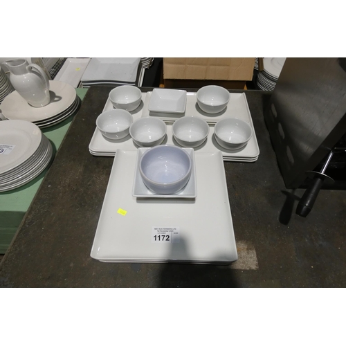 1172 - A quantity of various white crockery including large serving platters