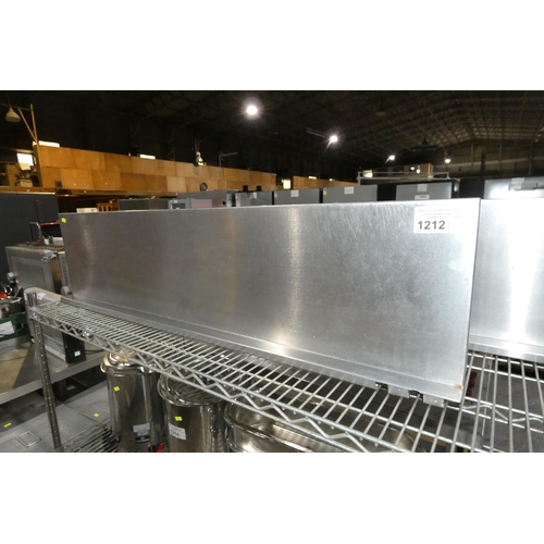 1212 - A commercial stainless steel wall mounted shelf approx 120cm