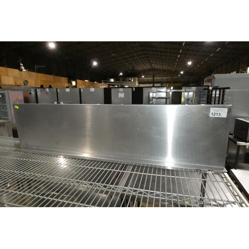 1213 - A commercial stainless steel wall mounted shelf approx 120cm