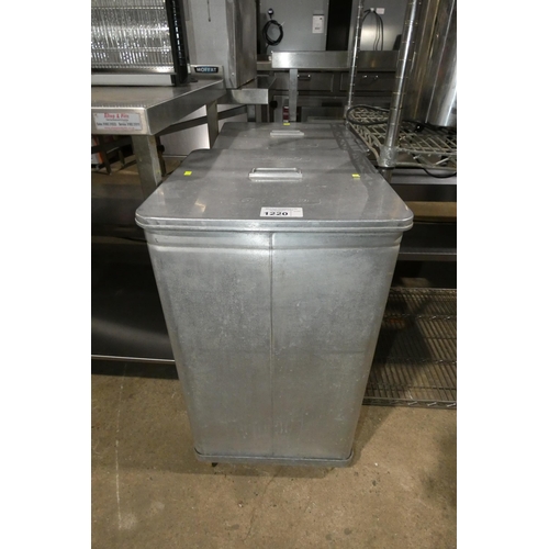 1220 - 2 x mobile aluminium flour bins by Grundybin