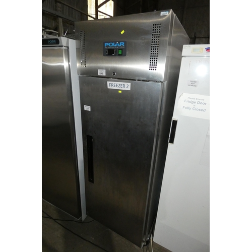 1245 - CAT ALT: A commercial stainless steel upright freezer by Polar type G593 - trade Tested Working