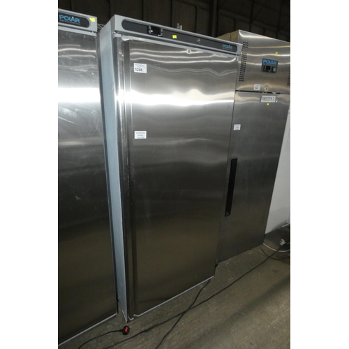 1246 - A commercial stainless steel upright fridge by Polar type CD084 - trade Tested Working