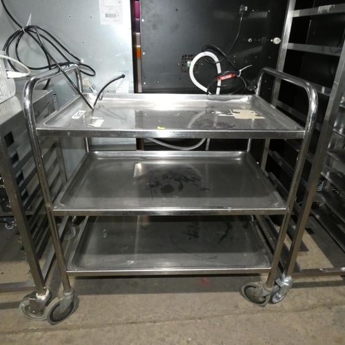 1261 - A commercial stainless steel 3 tier catering type trolley