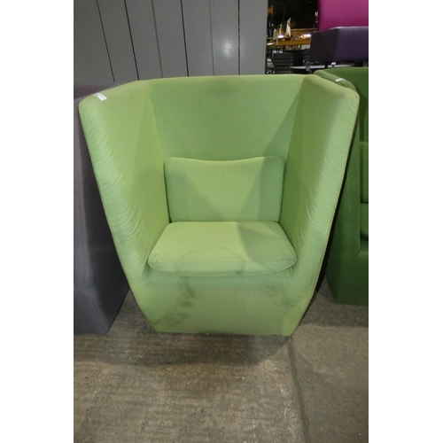 1408 - 1 x Modus Cocoon contemporary reception type chair - light green upholstered