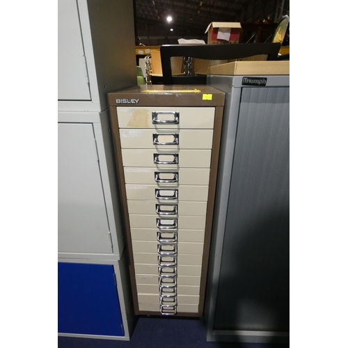 1503 - A Bisley 15 drawer index type cabinet approx 28 x 41 x 94cm high