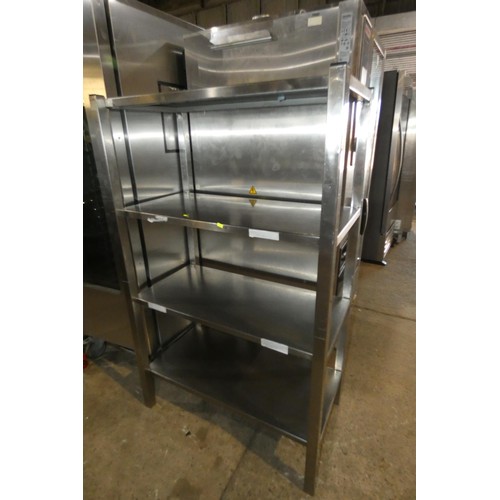 1274 - A commercial stainless steel catering type rack with 4 shelves approx 92x51x150cm