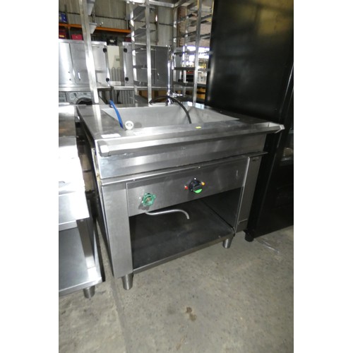 1287 - A commercial stainless steel square sink unit with integrated electric heating element by Chieftain ... 