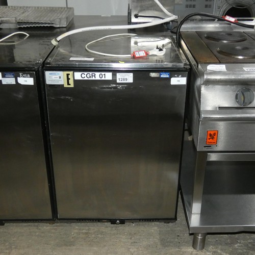 1289 - A commercial stainless steel under counter fridge by Derby type G18c requires attention - trade