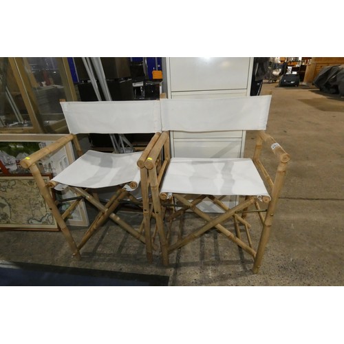 1553 - 2 x bamboo framed directors type chairs