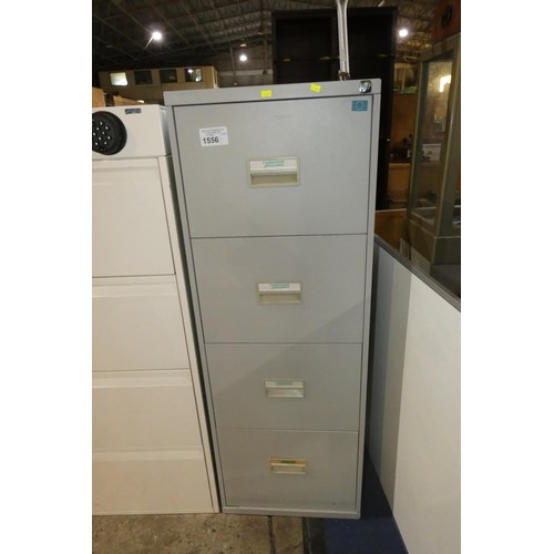 1556 - 1 x Triumph grey metal 4 drawer filing cabinet