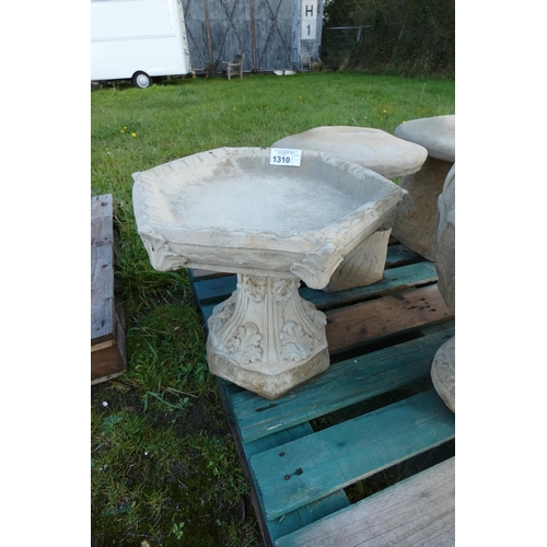 1310 - A gothic style concrete bird bath