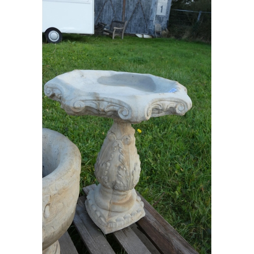 1323 - 2 large goblet style concrete planters