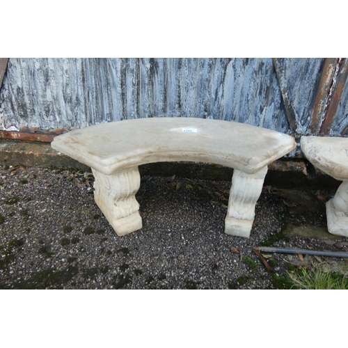 1345 - A curved concrete bench on 2 traditional plinths