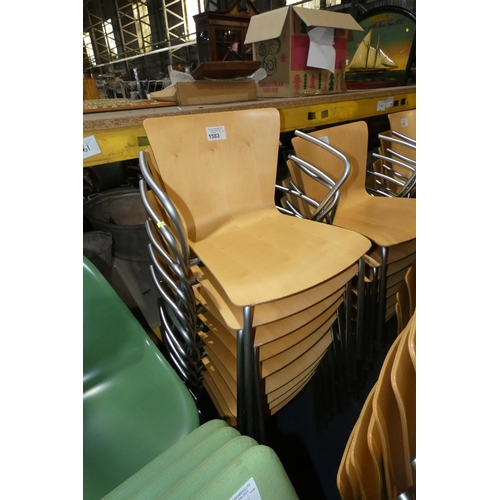 1583 - 9 x vintage (1998) Fritz Hansen Vico Magistretti bentwood stacking arm chairs RRP £468 each (uses £7... 