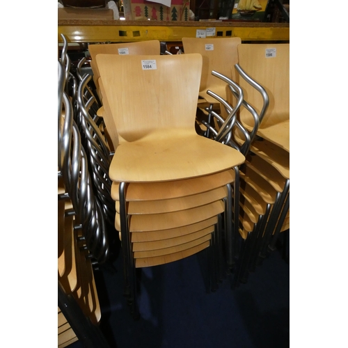 1584 - 8 x vintage (1998) Fritz Hansen Vico Magistretti Duo bentwood stacking arm chairs RRP £468 each (use... 