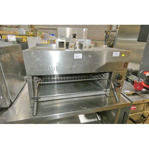 1231 - A commercial stainless steel steak house grill by Falcon 3 phase, comes with 4 legs - trade