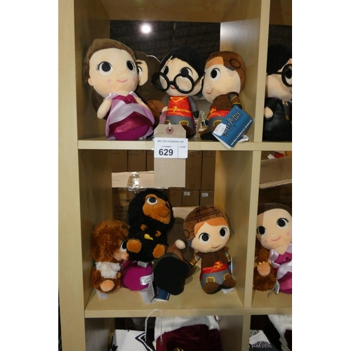 629 - 9 x Harry Potter related super cute plushies by Funko, contents of 2 shelves