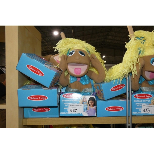 637 - 6 x mermaid puppets by Melissa and Doug