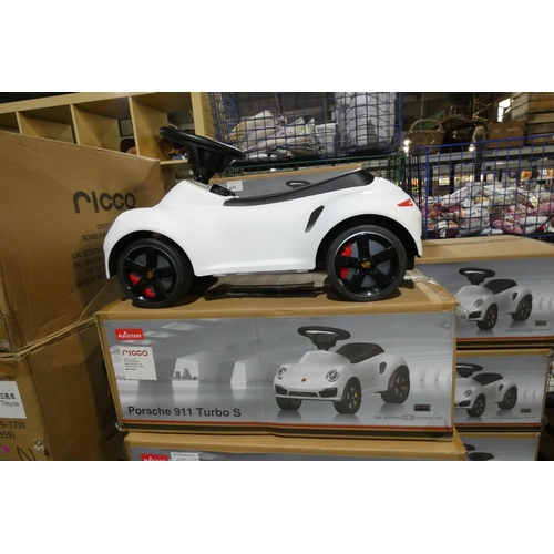 677 - 1 x Rastar Porsche 911 Turbo S child's push along ride on toy car. Boxed and requires assembly - Col... 