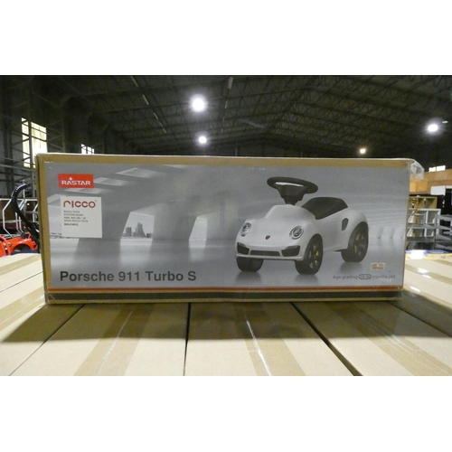 678 - 1 x Rastar Porsche 911 Turbo S child's push along ride on toy car. Boxed and requires assembly - Col... 