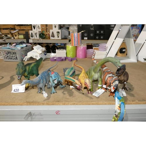 420 - 8 x various Schleich dinosaur figures