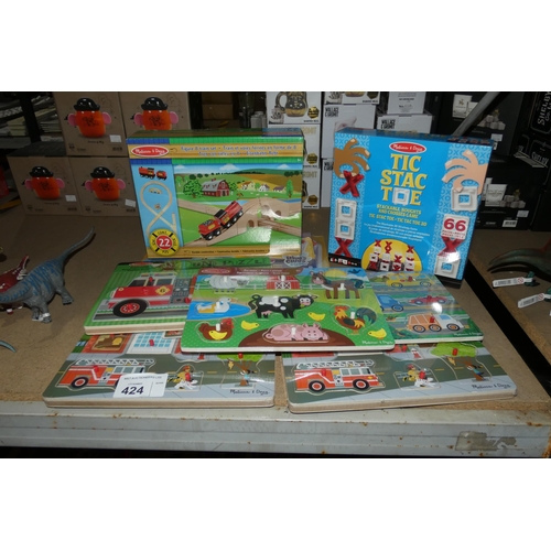 424 - A quantity of various wooden toys, puzzles etc