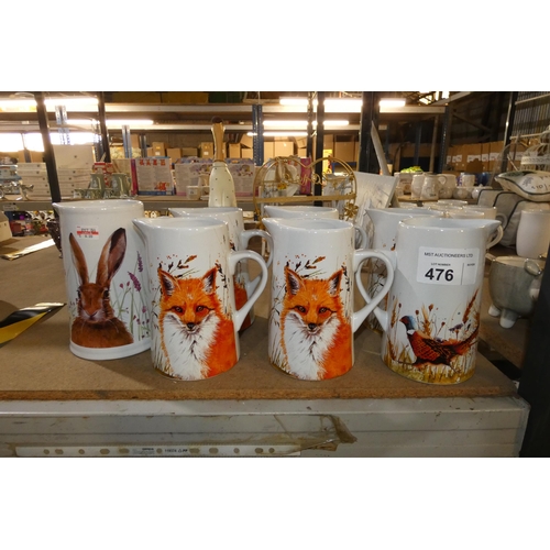 476 - 7 x various water jugs with animal designs