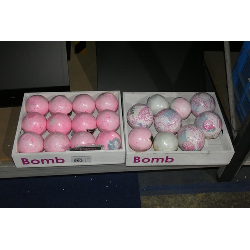 563 - 2 x trays containing a quantity of bath bombs