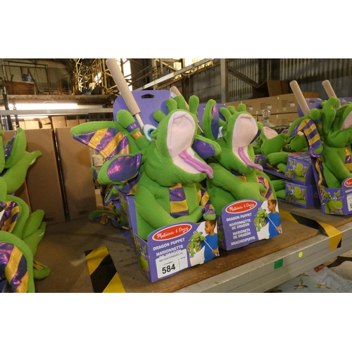 584 - 6 x dragon puppets by Melissa and Doug