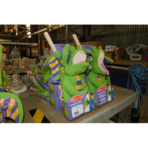 585 - 6 x dragon puppets by Melissa and Doug