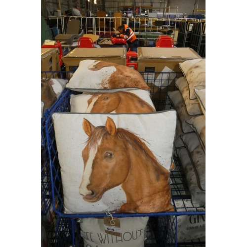 604 - 10 x scatter cushions, horses