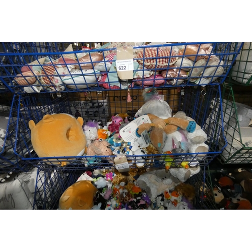 623 - A basket containing a quantity of various soft toys including Yoohoo, Funko, Tokidoki etc, basket no... 