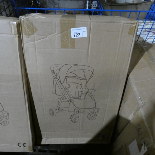 722 - 1 x Ricco HP-706UG easy steer child's stroller push chair. Boxed and requires assembly