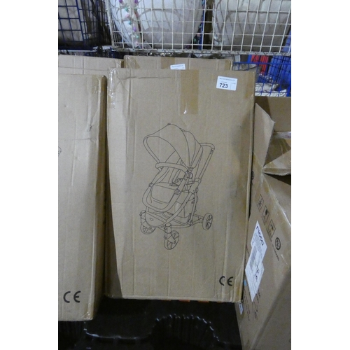 723 - 1 x Ricco HP-707A  2-1 child's foldable buggy / push chair. Boxed and requires assembly