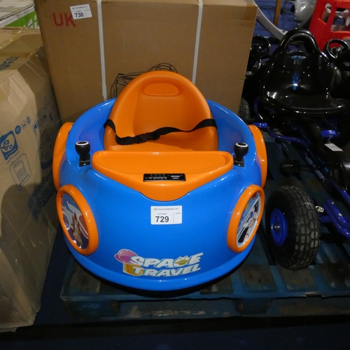 729 - 1 x Ricco A030 Space Travel 360 degree electric ride on toy. Built