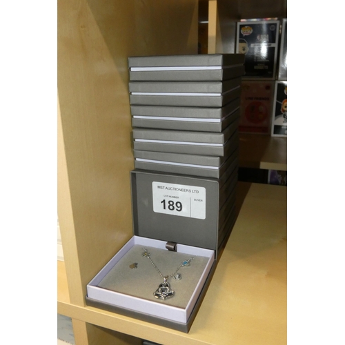 189 - 10 x Disney gift boxes each containing a 14k white gold plated Thumper necklace and pair of earrings... 