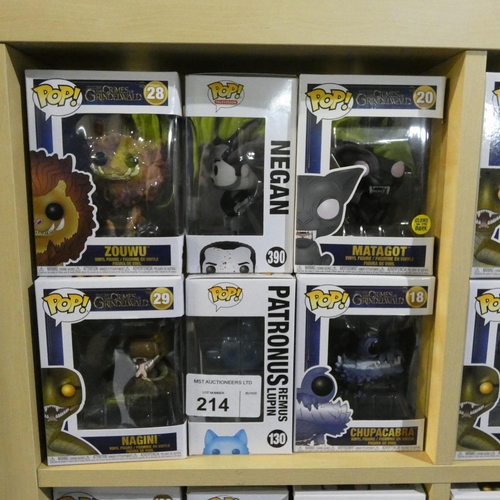 214 - 6 x various Funko Pop collectable bobble head figures - Boxed and unused. Not practical to list in d... 