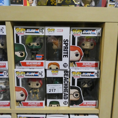 217 - 6 x various Funko Pop collectable bobble head figures - Boxed and unused. Not practical to list in d... 